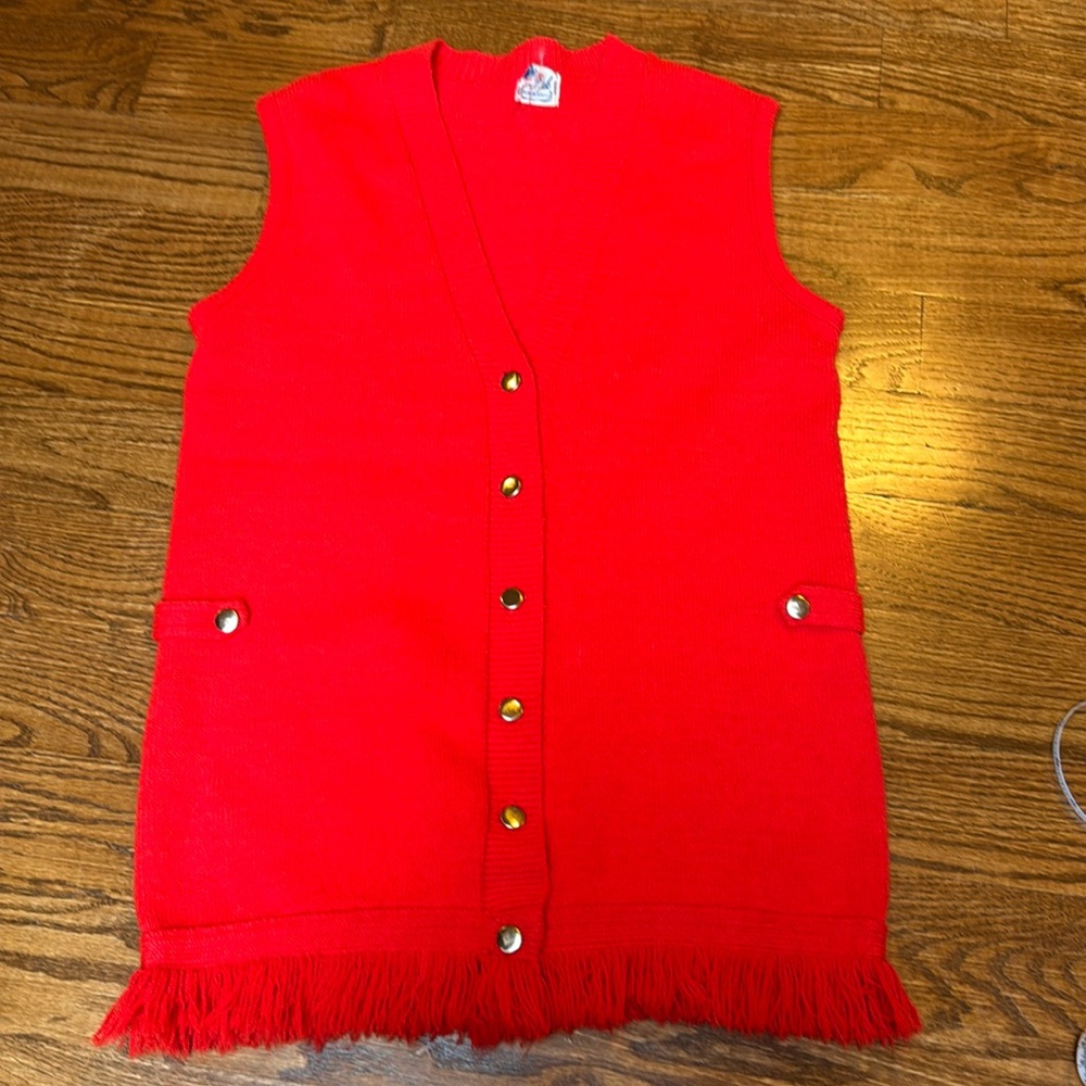 Wintuk vintage orlon bright orange vest